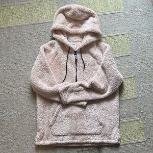 Victoria’s Secret PINK  Sherpa Fleece Hoodie in Cream